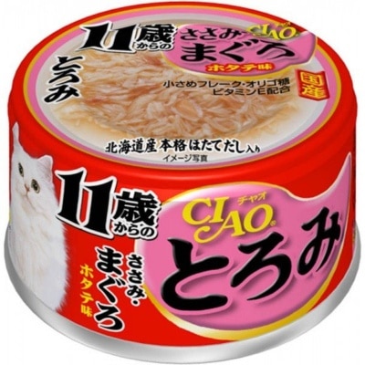 INABA 濃湯 雞肉 吞拿魚 元貝味(80g) 11+ 高齡貓罐頭 A-46