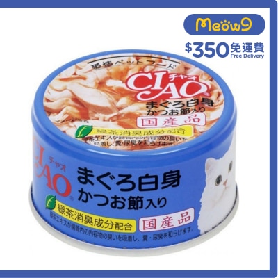 INABA CIAO - 白身吞拿魚 木魚片 (85g)貓罐頭 A-85