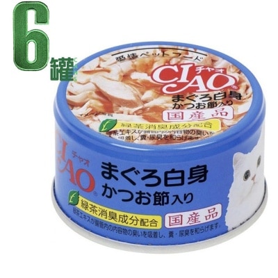 INABA CIAO - 白身吞拿魚 木魚片 (85gx6)貓罐頭 A-85x6