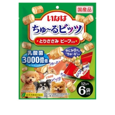 INABA - 超奴流心粒 3000億乳酸菌 雞肉+牛肉 狗小食(12gX6) DS-322