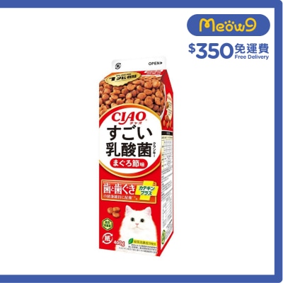 INABA CIAO-勁量乳酸菌牛奶盒裝潔齒貓糧系列-吞拿魚味 400g (P-281)