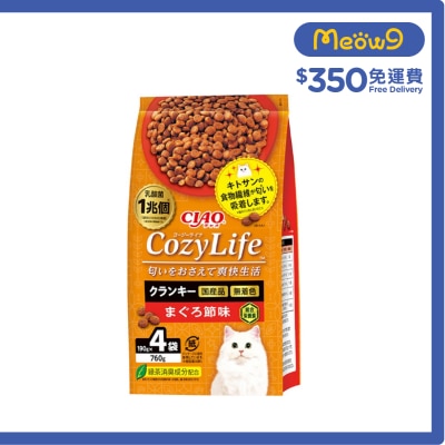 INABA CIAO -爽快生活乳酸菌+甲殼素貓糧系列 - 吞拿魚乾味 (190gx4) (P-331)