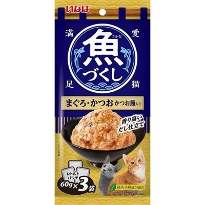 INABA - [Fish Tsukushi] Tuna+Bonito with Bonito flake Cat pouch (60g x3) TCR-174