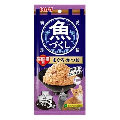 INABA - [Fish Tsukushi] Tuna+Bonito Senior Cat pouch (60g x3) TCR-177