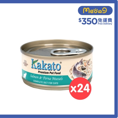 KAKATO Complete Diet Tinned Food Salmon & Perna Mussels (70g x24) Cat Food image