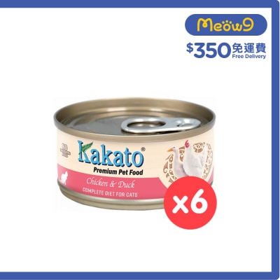 KAKATO Premium Chicken & Duck Complete Diet Cat Can (70gx6) image