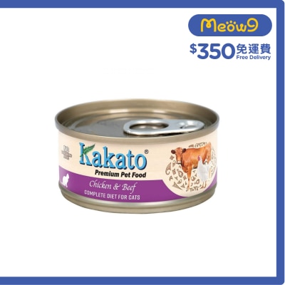 KAKATO Premium Chicken & Beef Complete Diet Cat Can (70g) image