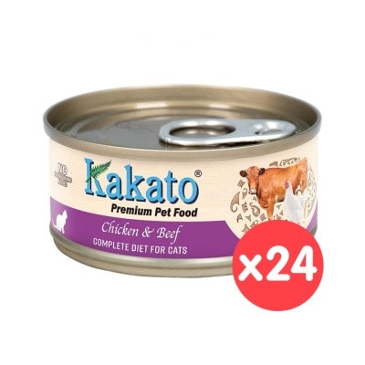 KAKATO - Premium Chicken & Beef Complete Diet Cat Can (70g x24)