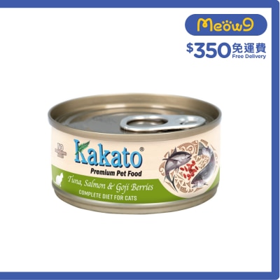 KAKATO KAKATO - 全營養 全貓主食罐 - 吞拿魚、三文魚和杞子 (70g)