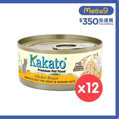 KAKATO [12罐裝] KAKATO - 全營養主食罐(雞胸) (70g x 12) 成貓 高齡貓配方