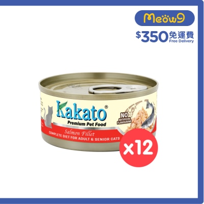 KAKATO - [12罐裝] KAKATO - 全營養主食罐(三文魚) (70g x 12) 成貓 高齡貓配方