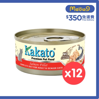KAKATO [12罐裝] KAKATO - 全營養主食罐(三文魚) (70g x 12) 成貓 高齡貓配方