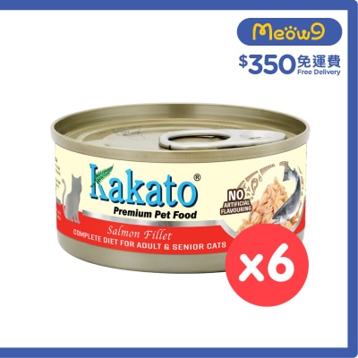 KAKATO [6罐裝] KAKATO - 全營養主食罐(三文魚) (70g x 6) 成貓 高齡貓配方