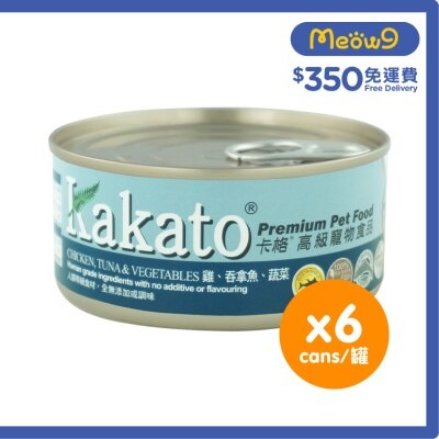 KAKATO [6罐裝]雞、吞拿魚、蔬菜(170gx6)貓犬適用 - KAKATO 貓狗鮮食罐