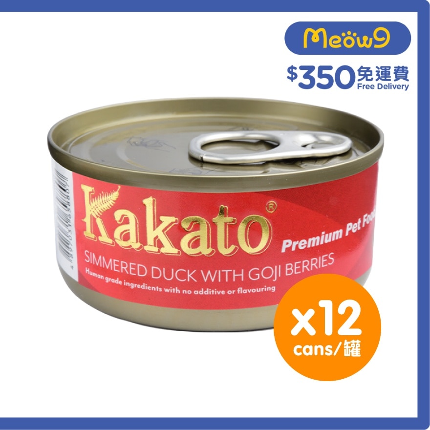 KAKATO [12罐裝]杞子燉鴨(70gx12)貓犬適用 - KAKATO 貓狗鮮食罐