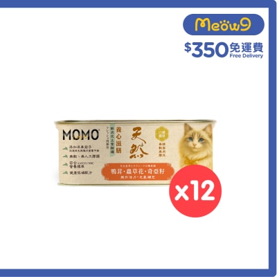 MOMOCARE [12罐] 萌寵守護｜養心滋膳・溫燉 × 天然 鴨茸・蟲草花・奇亞籽 肉泥營養主餐 (110g x12) 貓罐 image
