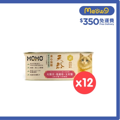 MOMOCARE [12罐]萌寵守護｜養心滋膳・溫燉 × 天然 火雞茸・蔓越莓・玉米鬚 肉泥營養主餐 (110g X12) 貓罐 image