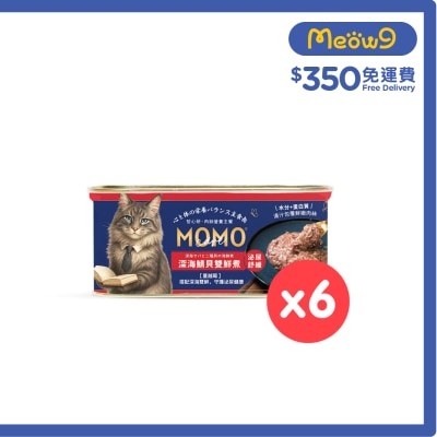 MOMOCARE [6罐]萌寵守護・哲心研 深海鯖貝雙鮮煮 肉絲｜主餐罐 (110g X6)