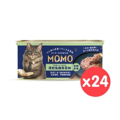 MOMOCARE [24罐]萌寵守護・哲心研 清和兔雞紫菜絲 肉絲｜主餐罐 (110g X24)