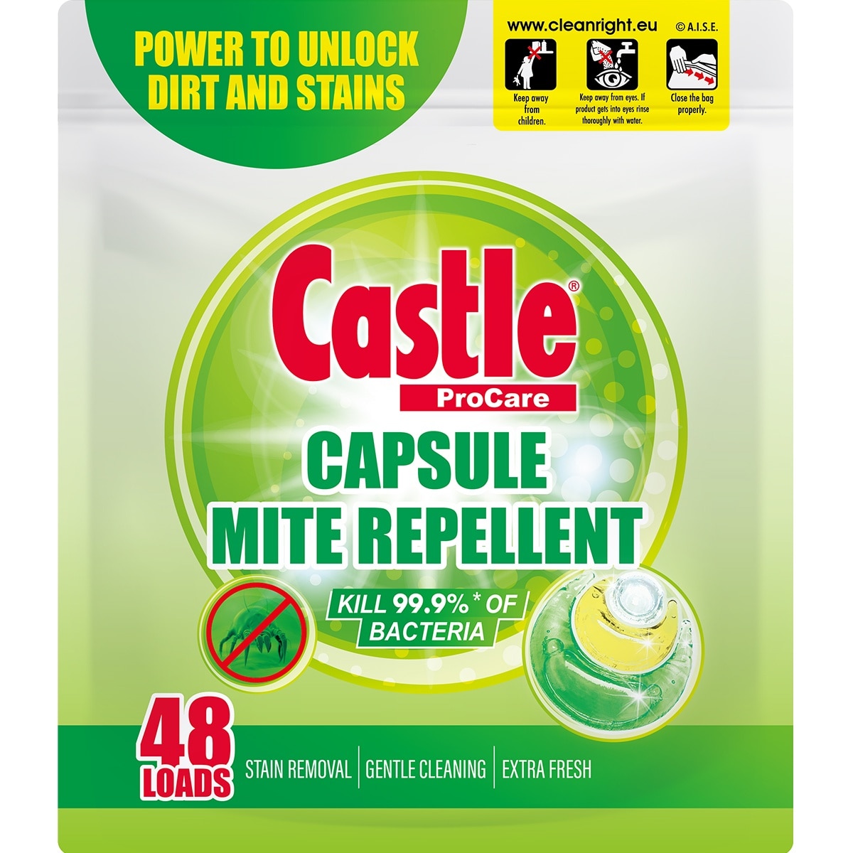 CASTLE Procare Laundry Capsule Mite Repell 48s