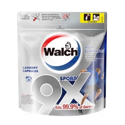 WALCH Walch 9x Antibacterial Laundry Capsules (sport) Refill 34pcs
