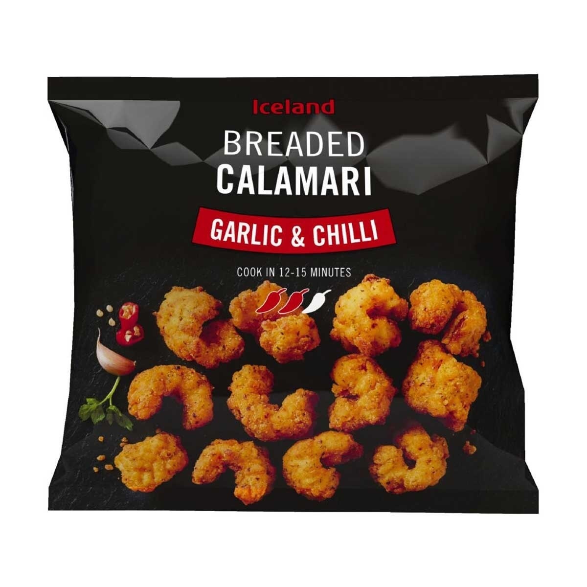 ICELAND Breaded Calamari Garlic&chilli (frozen -18°c)