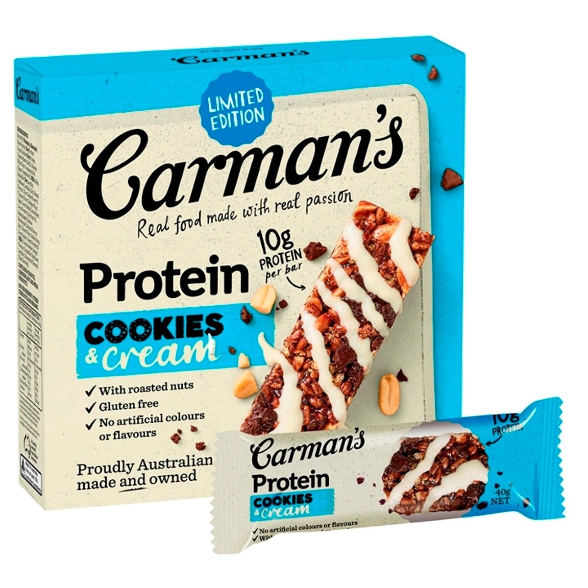 CARMAN'S Cookies & Cream Protein Bar