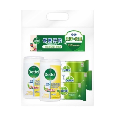 DETTOL Dettol Disinfectant Surface Wipes (lemon) 80s Twin Pack + Free Gift (random Free Gift)