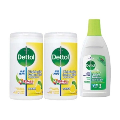 DETTOL Dettol Disinfectant Surface Wipes (lemon) 80s Twin Pack + Free Gift (random Free Gift)