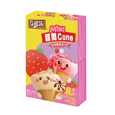 伊利 - 迷你雲呢拿味及士多啤梨味甜筒 (急凍 -18°c)