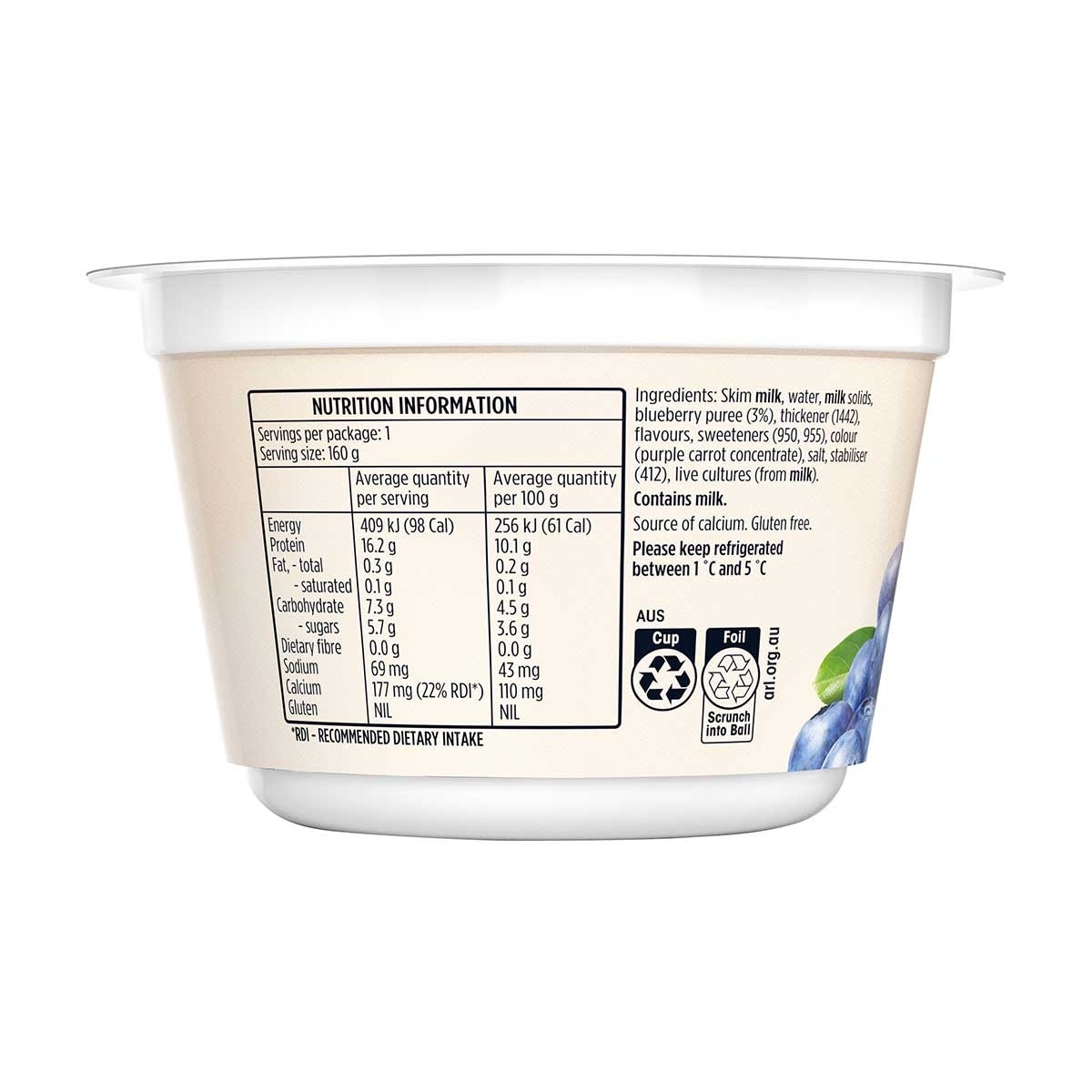 PAULS Plus+ Protein Blueberry Yoghurt [ Australia](chilled 0-4°c)