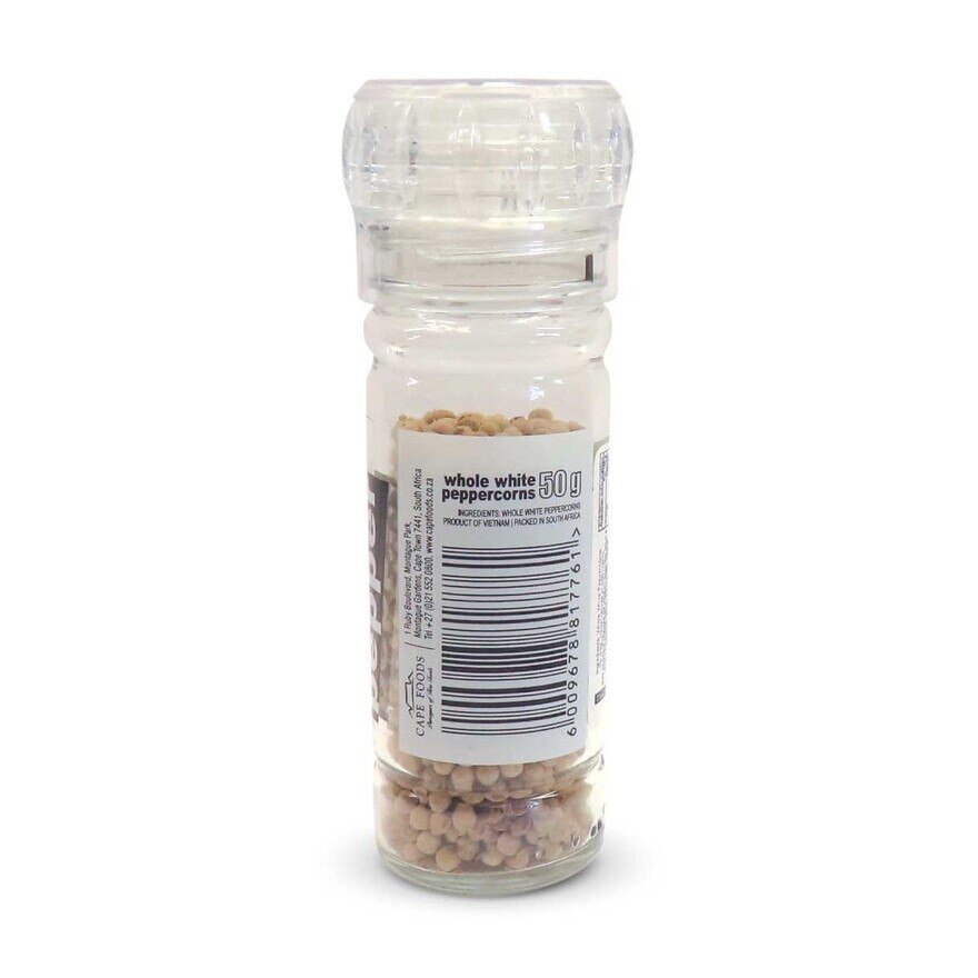 CAPE FOODS Whole White Peppercorns With Grinder