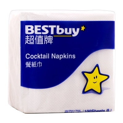 BEST BUY 1 Ply Cocktail Napkins 100pcs