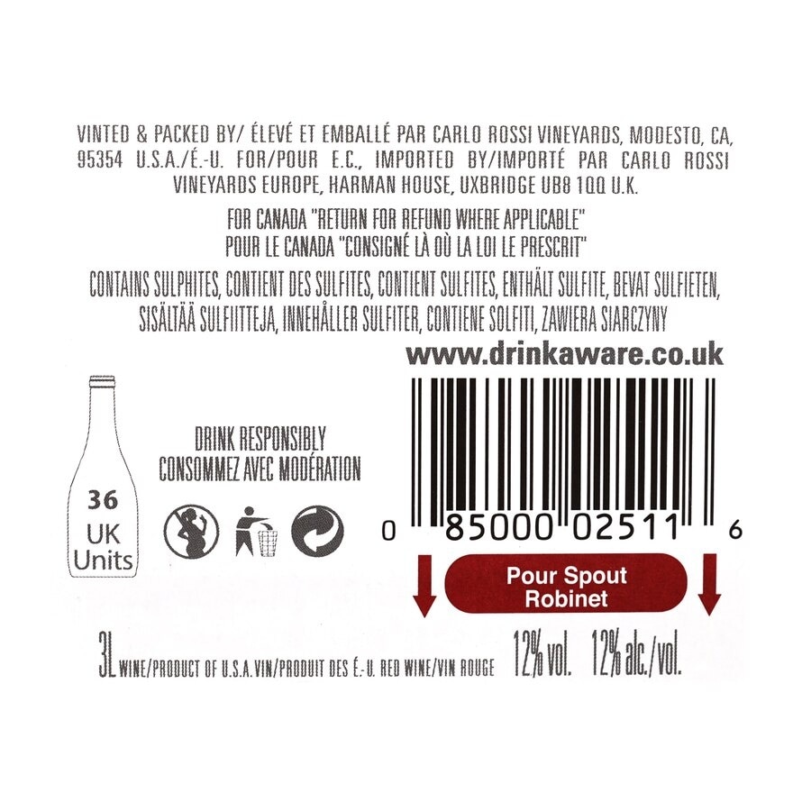 CARLO ROSSI Box Red Wine image