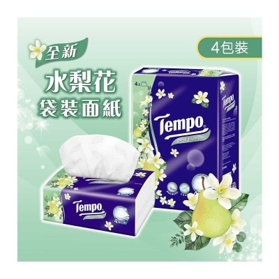 TEMPO得寶 四層水梨花味袋裝面紙4包裝