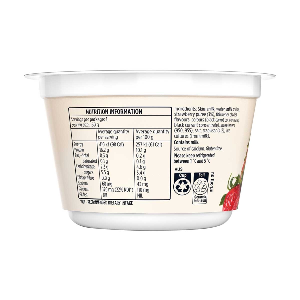 PAULS Plus+ Protein Strawberry Yoghurt [ Australia](chilled 0-4°c)