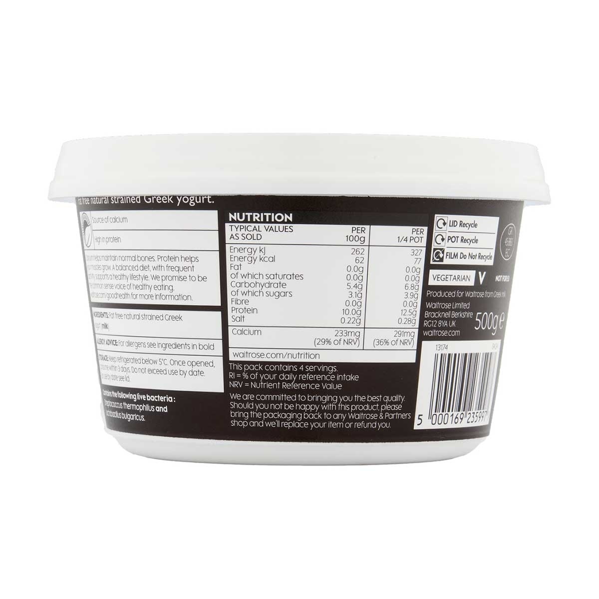 WAITROSE N1 脫脂希臘乳酪[希臘](冷凍 0-4°c)