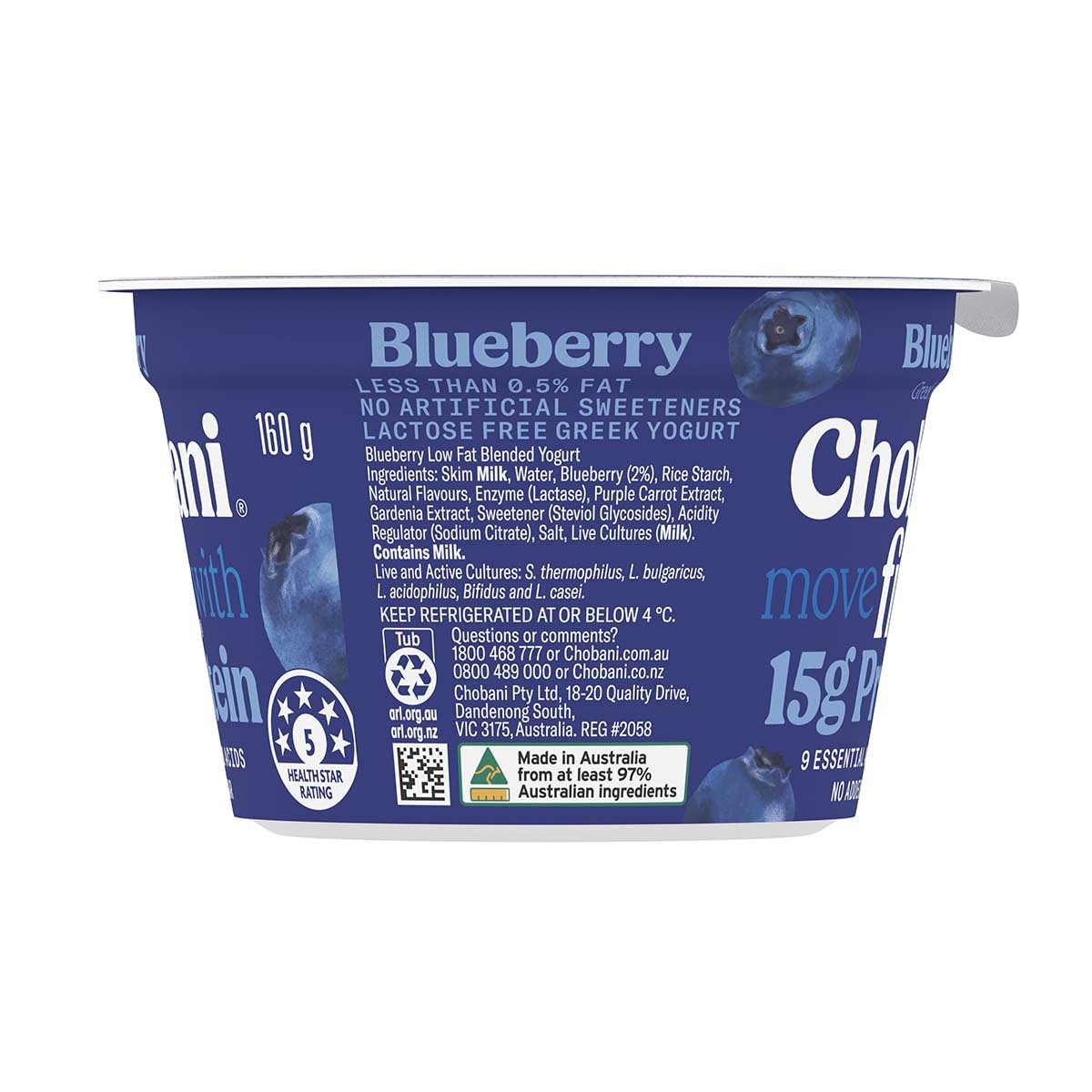 CHOBANI Blueberry Greek Yogurt [ Australia](chilled 0-4°c)
