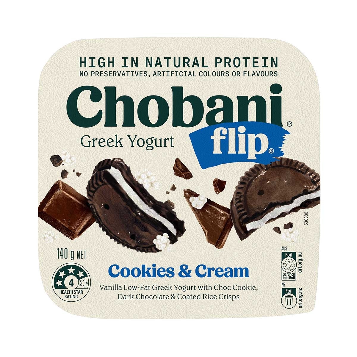 CHOBANI Van Greek Yogurt Flip Cookiencream [ Australia](chilled 0-4°c)