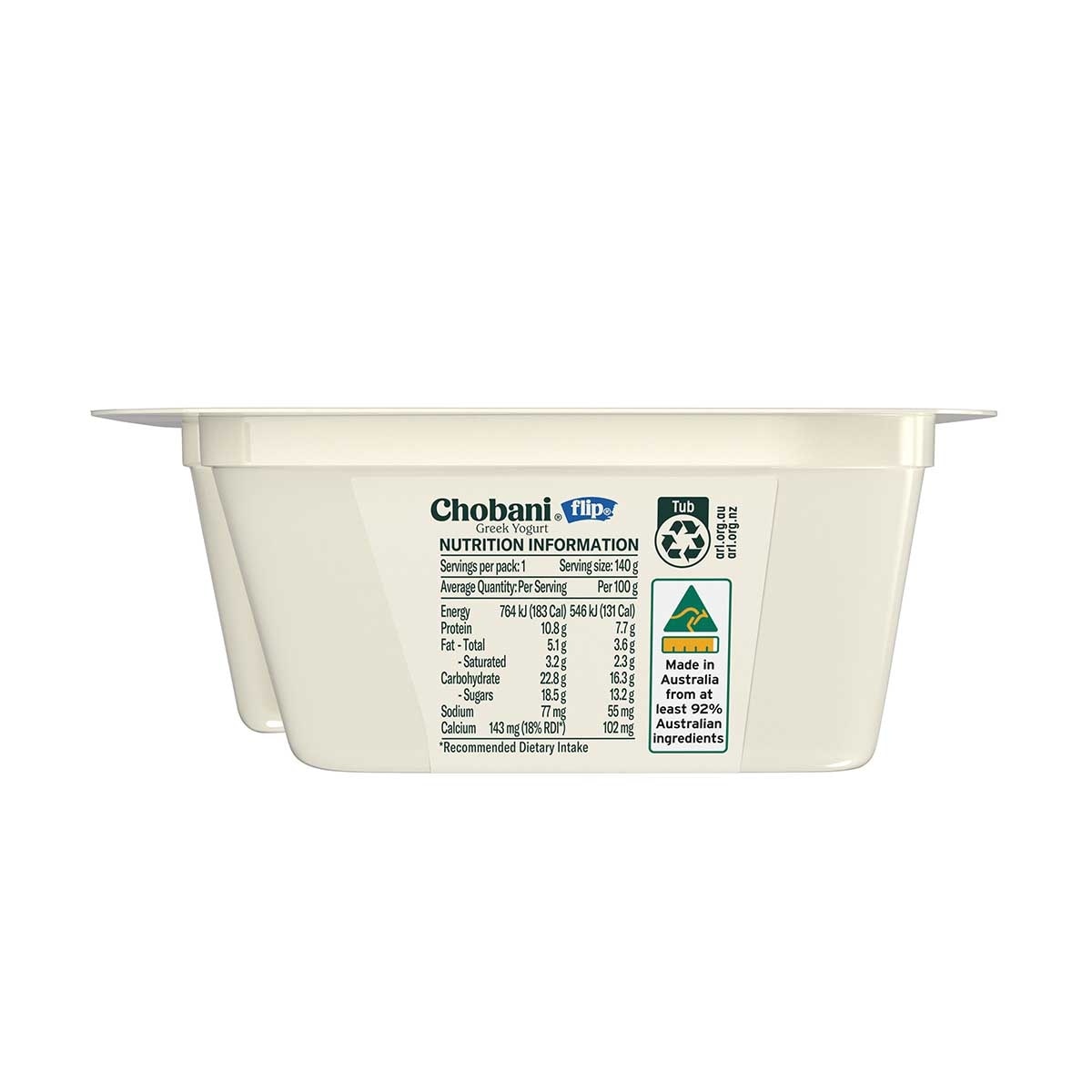 CHOBANI Van Greek Yogurt Flip Cookiencream [ Australia](chilled 0-4°c)