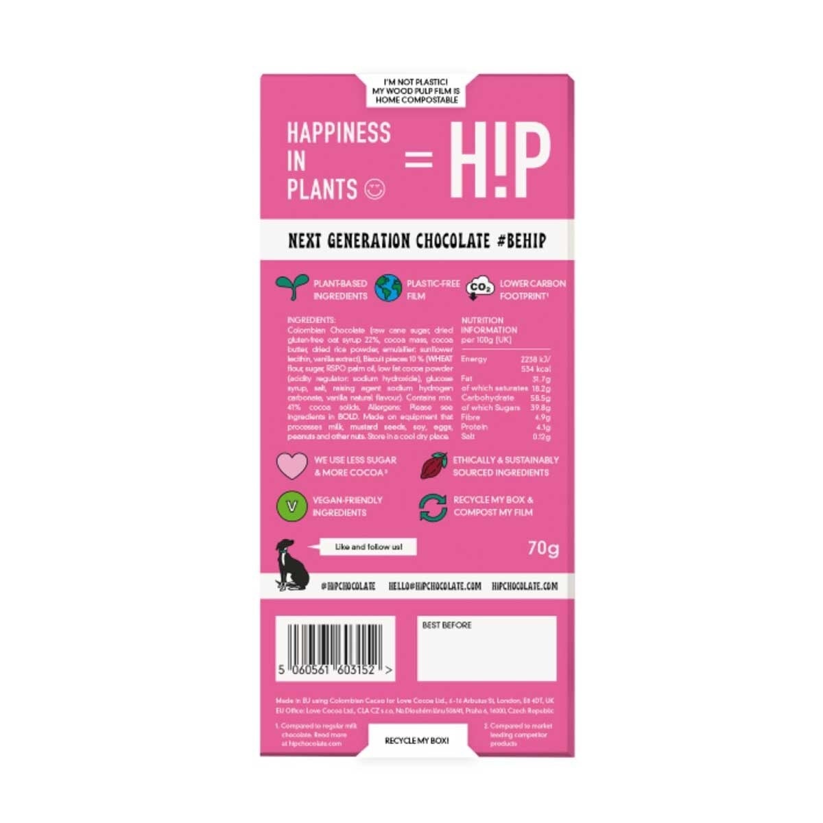 HIP CHOCOLATE Cookies No Cream Oat Milk Chocolate