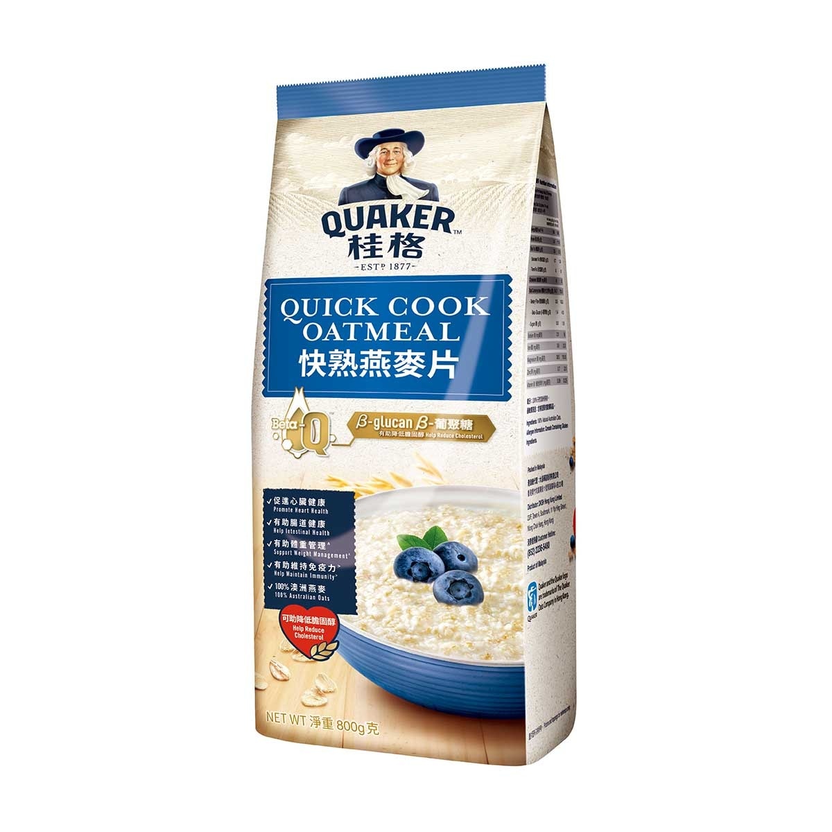 QUAKER Quaker Quick Cooking Oatmeal Foil 800g image