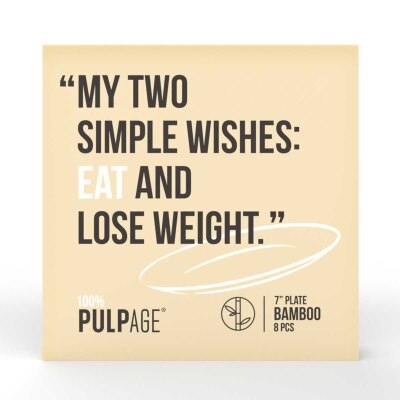 PULPAGE 100% Bamboo Fiber Plate 8's