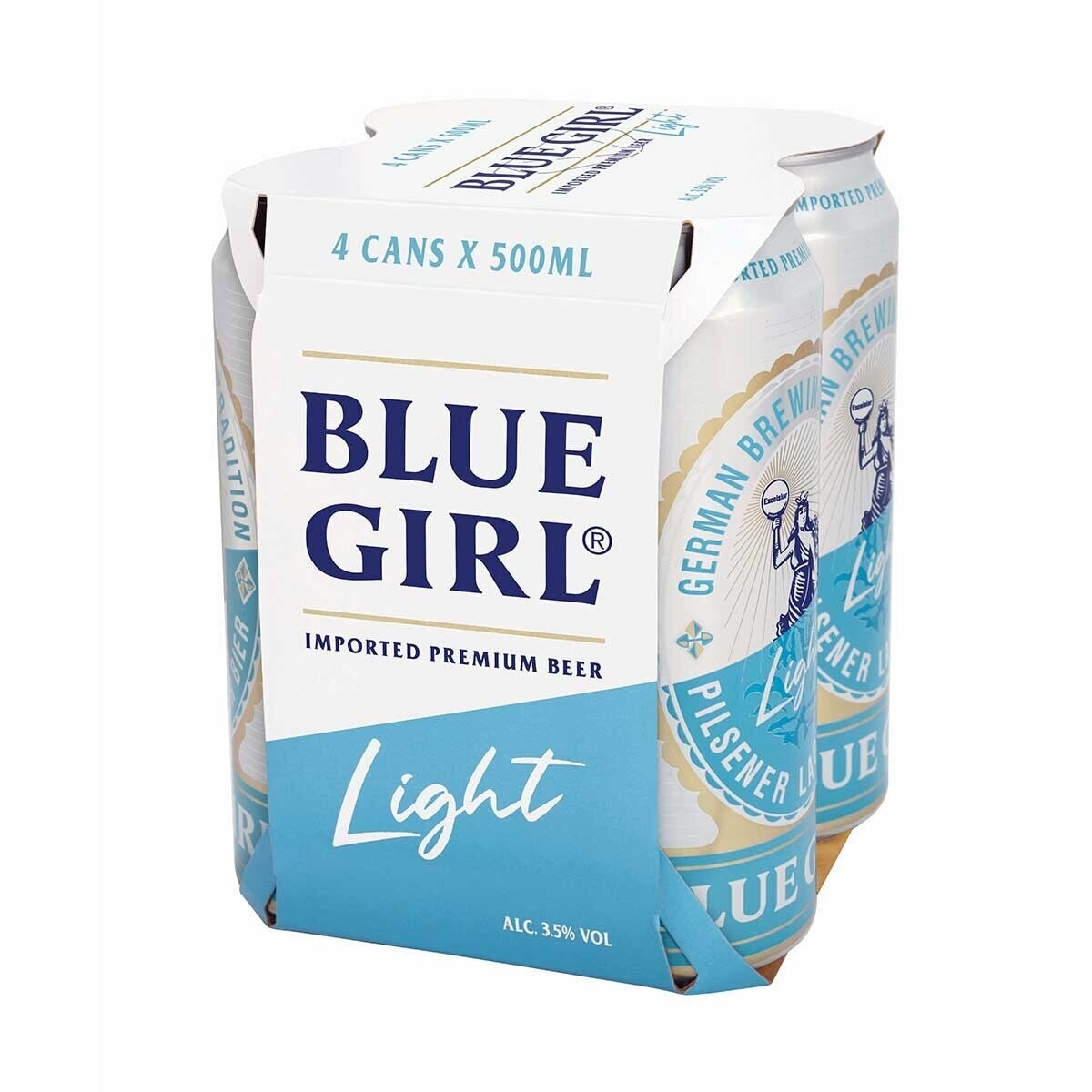 Blue Girl Light Beer Can Pack