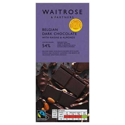 WAITROSE Dark Choc W Raisns Almonds