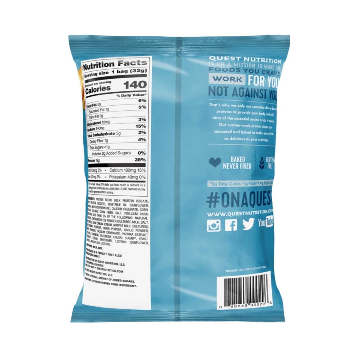 QUEST 原始風格車打芝士酸忌廉味蛋白脆片