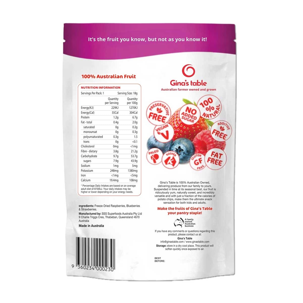 GINA'S TABLE 凍乾混合莓果
