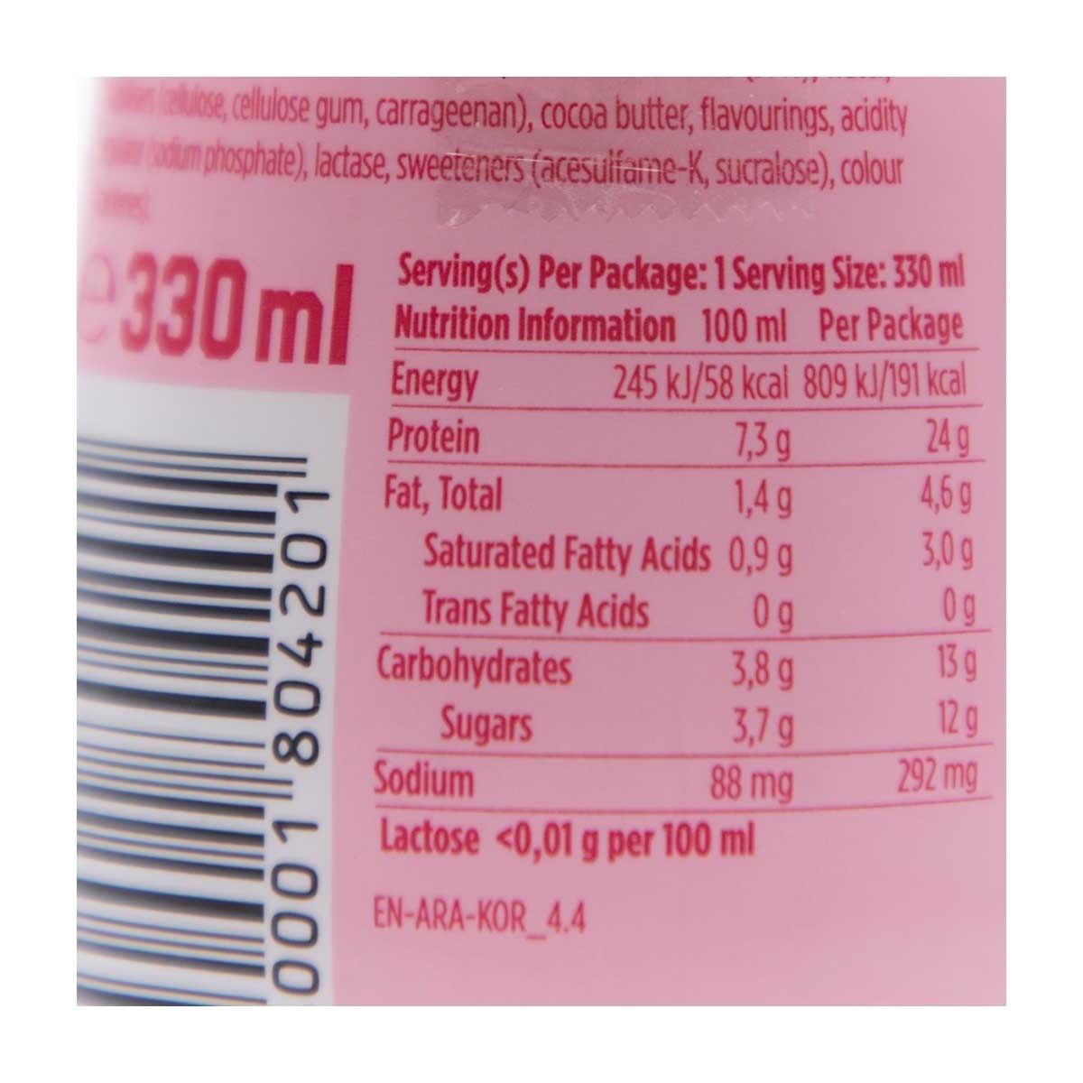 BAREBELLS Barebells Rtd High Protein Milkshake 330ml - Strawberry