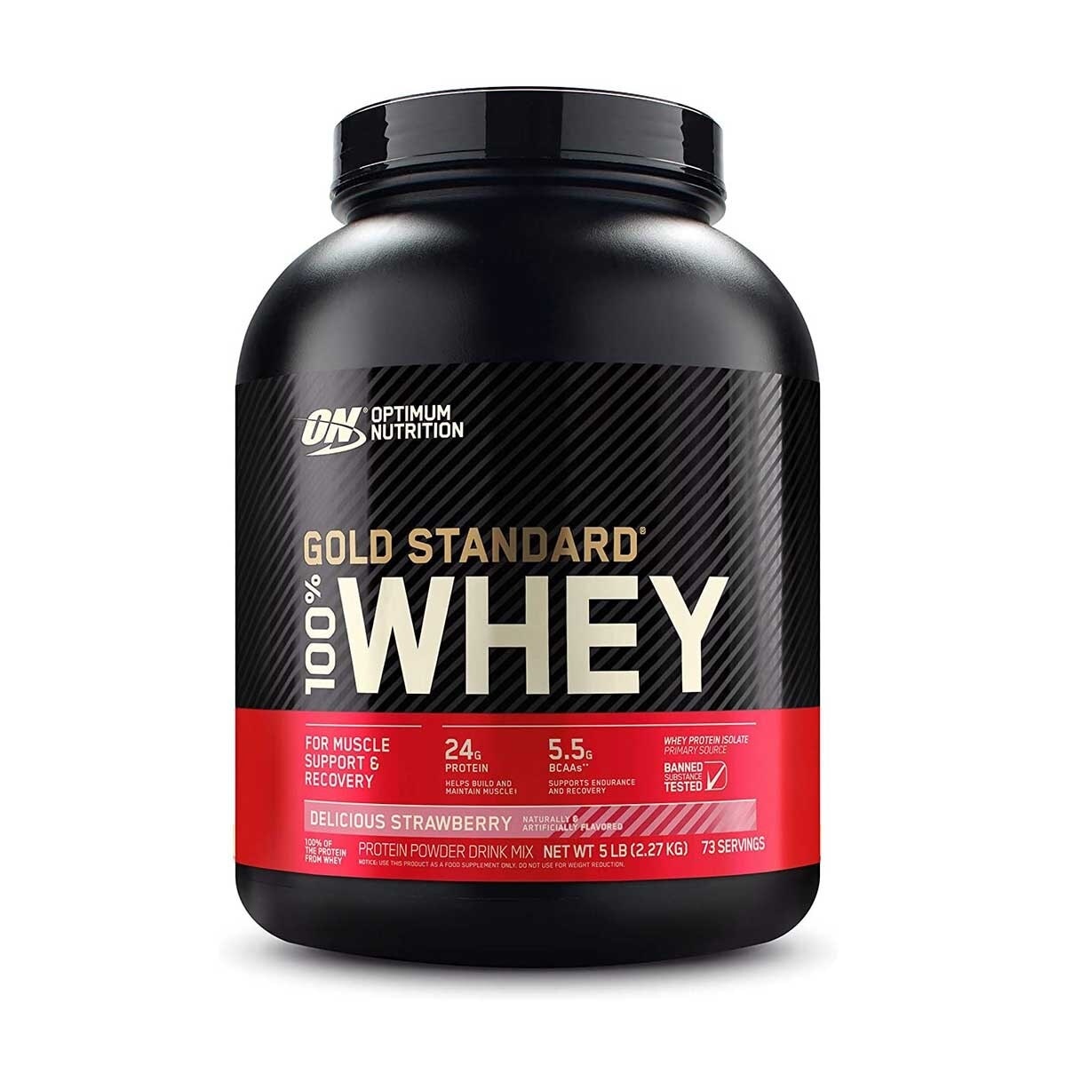 OPTIMUM NUTRITION 金裝乳清蛋白粉 5磅 - 士多啤梨
