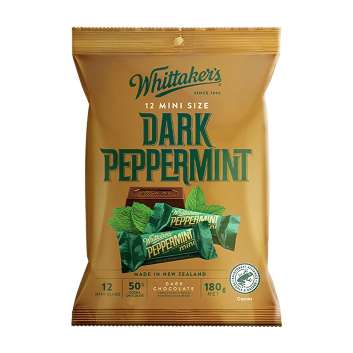 WHITTAKER'S 迷你薄荷朱古力塊袋裝